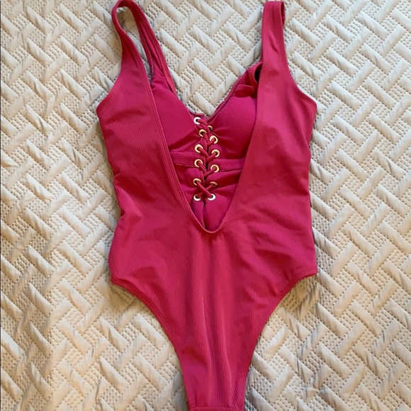California Waves Mauve One-Piece Bathing Suit - Picture 3 of 3